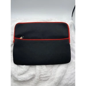 Tablet Halter Stoffhülle schwarz und rot mit Rand - Bild 1 von 7