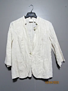 CHICO'S WOMEN'S 3/4 SLEEVE LIGHTWEIGHT LINEN JACKET BLAZER BEIGE SIZE 2 NWT - Picture 1 of 4