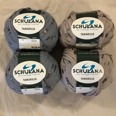 NUEVO Lote 4 madejas SCHULANA Tamarillo Algodón Hilo Colores Variegados Foto 1 de 2