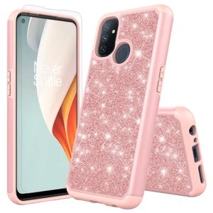 Für OnePlus 1+ Nord N100 Glitzer Handyhülle Stoßfest Cover mit Glas - Bild 1 von 18