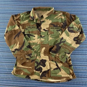 US Army Military Woodland Camo Shirt Mens Medium Short M-81 Coat BDU #7132 - Picture 1 of 9