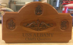 Jefe de Submarinos de la Marina de los Estados Unidos, Senior, Jefe Maestro Militar Placa Tallada en Madera Personalizada - Imagen 1 de 3