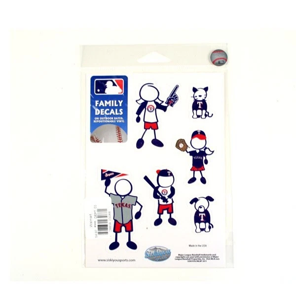 Texas Rangers Outdoor Rated Vinyl Family Decals MLB Baseball Free Shipping! - Image 1 of 1