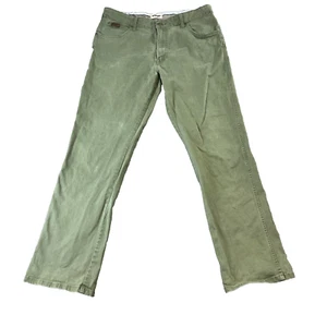 Pantalones de mezclilla elásticos Wrangler Texas 34 30 * Western vaquero desteñido claro verde - Imagen 1 de 13