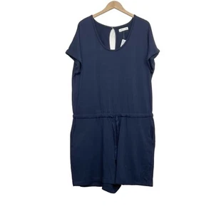 Loft Lou & Grey Blue Shorts Romper Pockets Stretchy Knit Size XXL - Picture 1 of 5