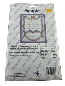 WonderArt Stamped Wedding Sampler #9000 Vintage - Picture 1 of 11