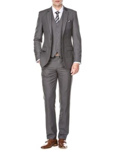 Braveman Men's 3-Piece Slim Fit Suit M300 in Charcoal - Picture 1 of 4
