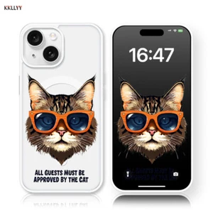 Magnetic Phone Case For iPhone16 15 14 13 12 11Pro Max XS ShockproofGlass cat - Picture 1 of 14