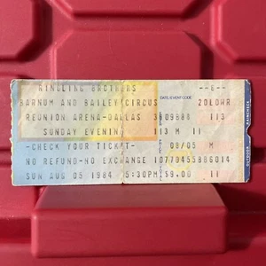 Ringling Bros Barnum And Bailey Circus Reunion Arena Ticket Stub Vintage 1984 - Picture 1 of 2