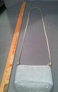 WHITING AND DAVIS White Metal Mesh Leather Cross Body Small - Picture 1 of 12