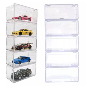 Clear Storage Box For Hot Wheels 1/64 Car Display Case Stackable Toys Collection - Picture 1 of 7