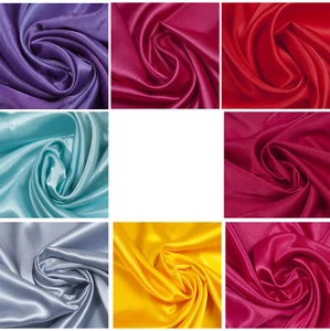 100 % Polyester Satin Stoff Handwerk Mode Polster Kleid Kleidung Meter  - Bild 1 von 15