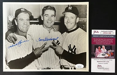 Hank Bauer & Tom Sturdivant Signedx2 B&W Photo JSA w/COA New York Yankees MLB! - Image 1 of 4