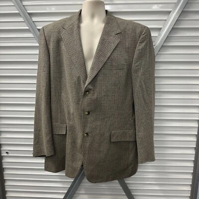 Vintage 90s Tommy Hilfiger Mens 44L Wool Houndstooth Sport Coat Suit Jacket USA - Image 1 of 4