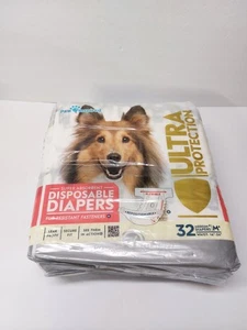 Paw Inspired Medium+ M+ Dog Diapers Female Disposable, Dogs Puppy in Heat - Picture 1 of 4