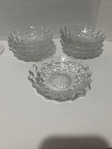 "7 cuencos redondos vintage de vidrio cubista americano Fostoria de 6""" - Imagen 1 de 4