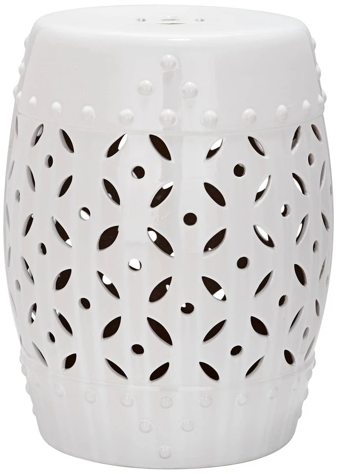 Safavieh Lattice Coin White Ceramic Garden Stool - Image 1 of 1