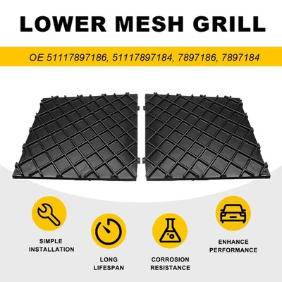 Pair Front Bumper Outer Grille Closed Grid Grill Cover For BMW 525i 528i 530i - Image 1 of 4