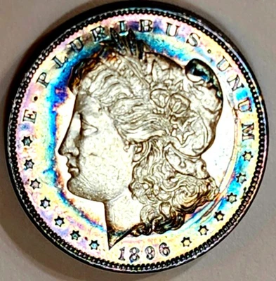 1896-P Ch / Gem BU  PL Natural Rainbow Toned Old Collection - Image 1 of 2