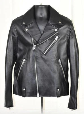NEW $895 COACH Black Lamb Skin Leather Moto Biker Motorcycle Jacket Men's Sz 44 - Image 1 of 4