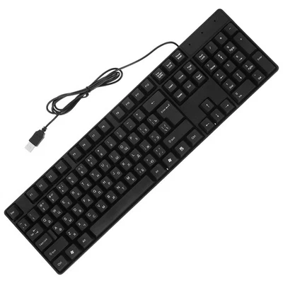 USB Wired Keyboard Full Size Russian Letter Keyboard for Working Gaming - Image 1 of 4