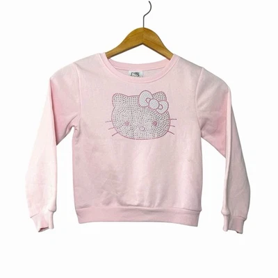 Sudadera Pullover Cuello Redondo Hello Kitty Niñas 7/8 Rosa Estrás Cara 2024 Foto 1 de 4