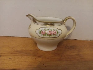 VINTAGE: NIPPON CREAMER GOLD FLOWER DECORATED NO CRACKS OR CHIPS - Picture 1 of 13