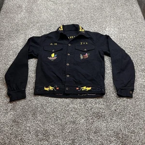 Vintage USS Dyess Jacket Mens Medium Black Dragon Embroidered China 1946 40s - Picture 1 of 5