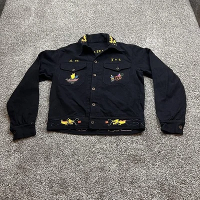 Vintage USS Dyess Jacket Mens Medium Black Dragon Embroidered China 1946 40s - Image 1 of 4