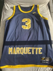 VINTAGE NIKE DWYANE WADE DWADE #3 MARQUETTE UNIVERSITY JERSEY SZ 2XL *USED* - Picture 1 of 6
