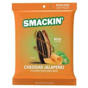 SMACKIN'  Cheddar Jalapeno Sunflower Seeds 4oz Keto Low Sodium American Made - Picture 1 of 6