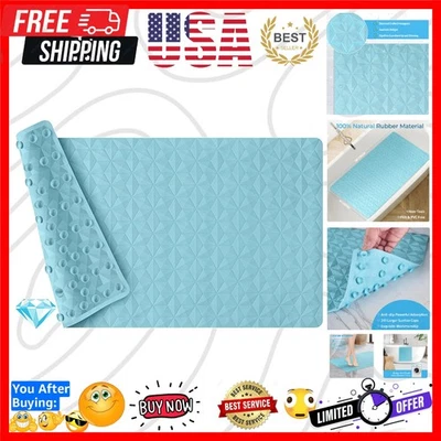 16x28 Inch Natural Rubber Bath Mat - Unique Diamond Pattern for Elegance - Image 1 of 4
