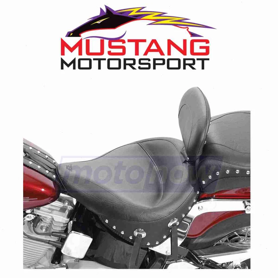 Mustang Wide Touring Solo Seat with Removable Backrest for 1990-1999 Harley iq Foto 1 de 4
