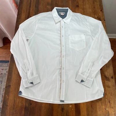 Camisa Carbon 2 Cobalto Para Hombre Mediana Blanca Abotonada Informal Preppy Foto 1 de 4