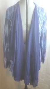 Chico's Women's Size 2 Large Abstract Purple & Blue Layered Cardigan - Picture 1 of 14