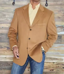 Chaqueta Blazer Vintage Marshall Field's 100% Cachemira Marrón 43R - Imagen 1 de 10