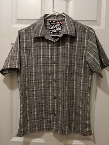 Tony Hawk Grey Plaid Button Down Shirt Boys L 14/16 Model/Polyester Fabric