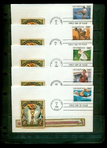 1990 FDC Set of 5 - Scott# 2496-2500 - Olympic Issues - Twin Cities Cachet UA - Picture 1 of 1