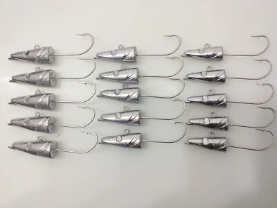 15 Stück Jigköpfe 7/0 eagle claw, eal head 60/80/100gr.  Dorsch, Köhler, Pollack - Bild 1 von 3