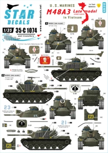 Star Decals 1/35 US Marines in Vietnam - M48A3 Late Model Decal 35C1074 - Bild 1 von 2