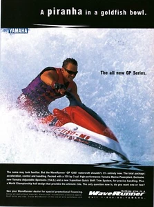 1997 VINTAGE PRINT AD - YAMAHA WAVE RUNNER WATERCRAFT AD - PIRANHA IN A FISHBOWL - Picture 1 of 1