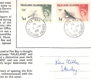 FALKLAND ISLANDS Cover *FOX BAY* Sub-Post Office 1968 BIRDS {samwells}YW165 - Picture 1 of 16
