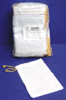 100 NEW 4" x 6" Papermart Cotton Muslin Bags w/drawstring - Image 1 of 4