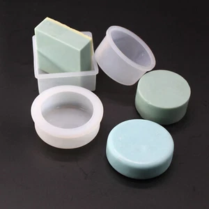 Barra básica de loción de jabón liso cuadrado redondo círculo molde fabricación suministros de silicona di - Imagen 1 de 5