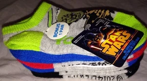 STAR WARS No-Show Boys/Girls 6 Pair Socks Size S/CH (4-7 1/2) Darth Vader, Yoda+ - Picture 1 of 9
