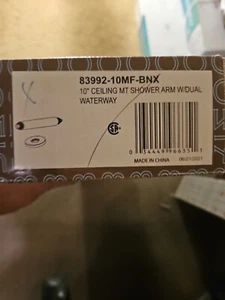 Brizo Kintsu 10" Dual Waterway Ceiling Mount Shower Arm And Round Flange - Brill - Picture 1 of 1