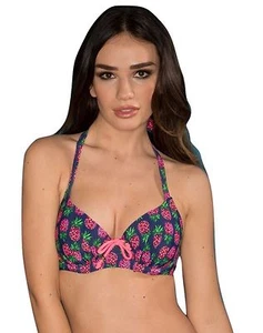 Pour Moi Bademode Ananas Gepolstert mit Bügel Bikini Top 29001 Marineblau - Bild 1 von 1