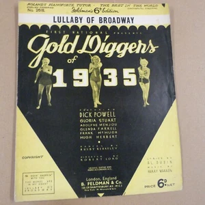 song sheet LULLABY OF BROADWAY from "the gold diggers of 1935" A Dublin H Warren - Picture 1 of 1