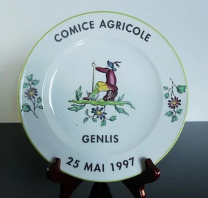 VILLEROY ET BOCH ASSIETTE ANCIENNE PLAT EN PORCELAINE DECOR MUSTIER SIGNÉE - Imagen 1 de 8
