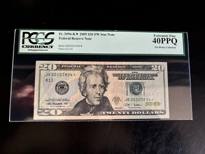 DBR 2009 $20 FRN Dallas STAR Fr. 2096-K* PCGS XF-40 PPQ Serial JK00207894* - Image 1 of 2